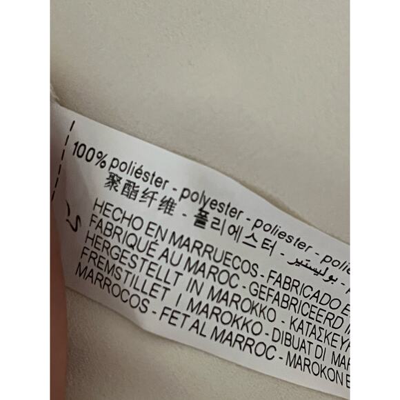 Womens Zara Sheer Button Down Cream Blouse Black Brown Fabric Trim Shirt Size XS - Picture 6 of 6